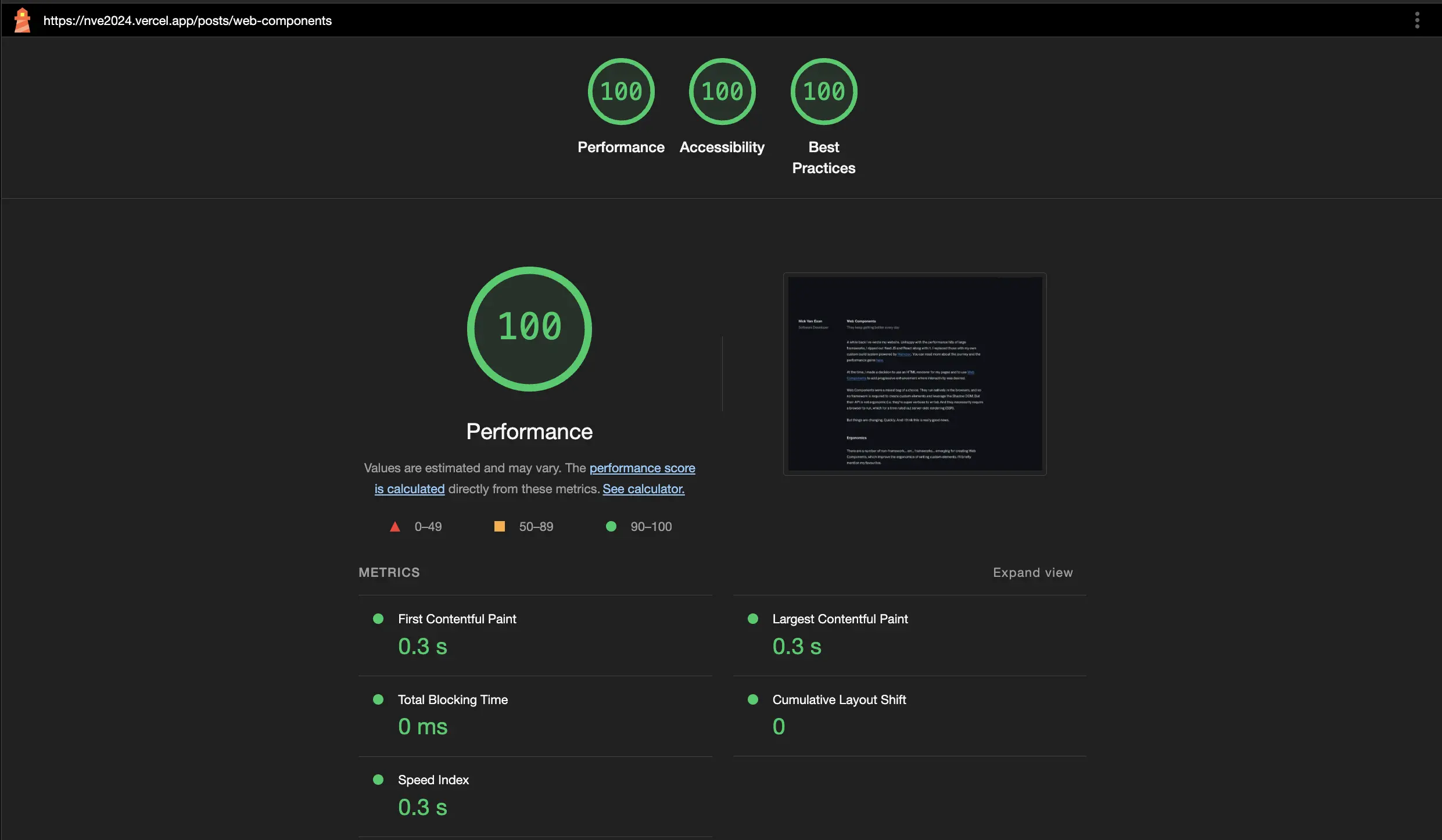 2024 site score - with Astro + Keystatic + Markdoc all working together